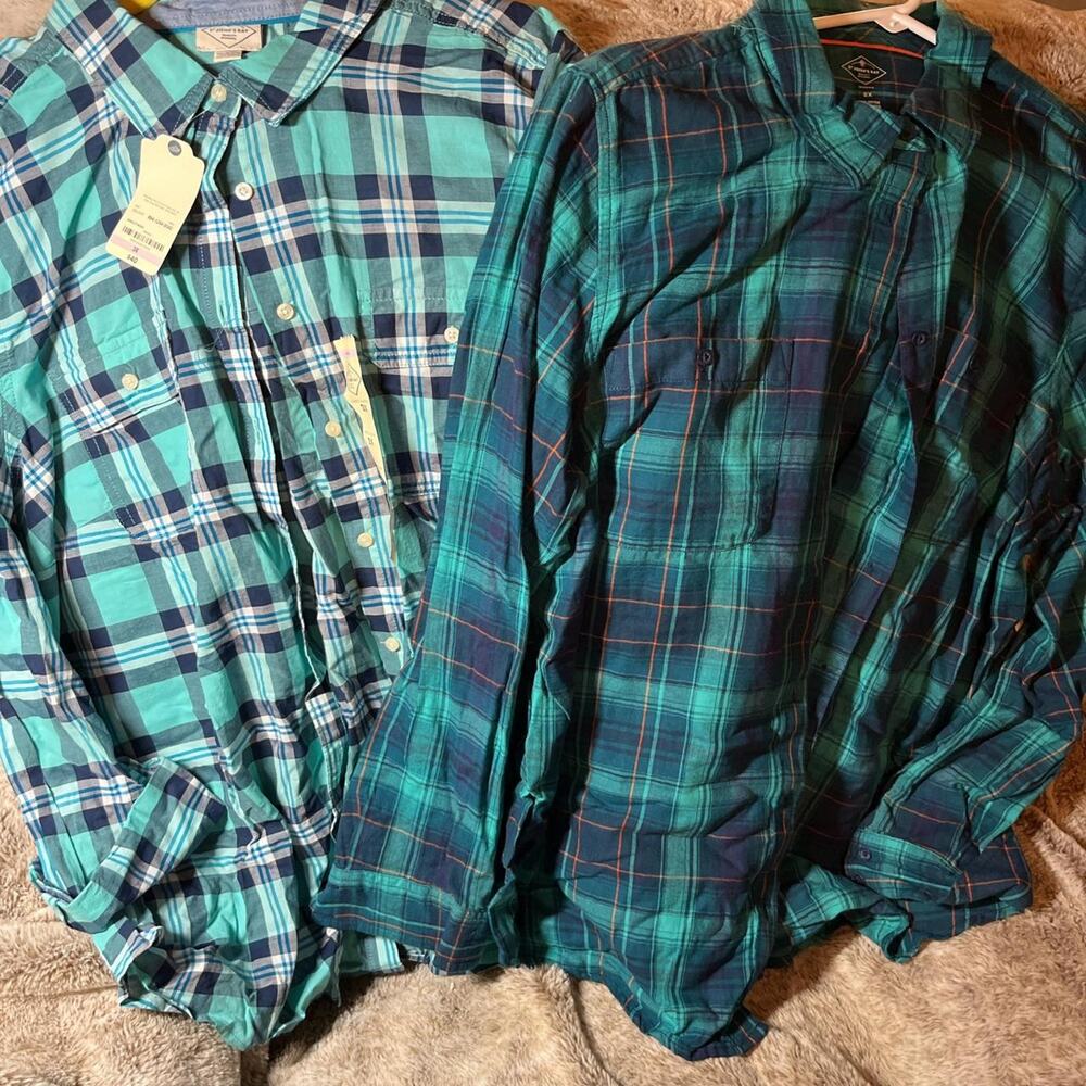 LOT 2 NWT Plaid Cotton Shirts